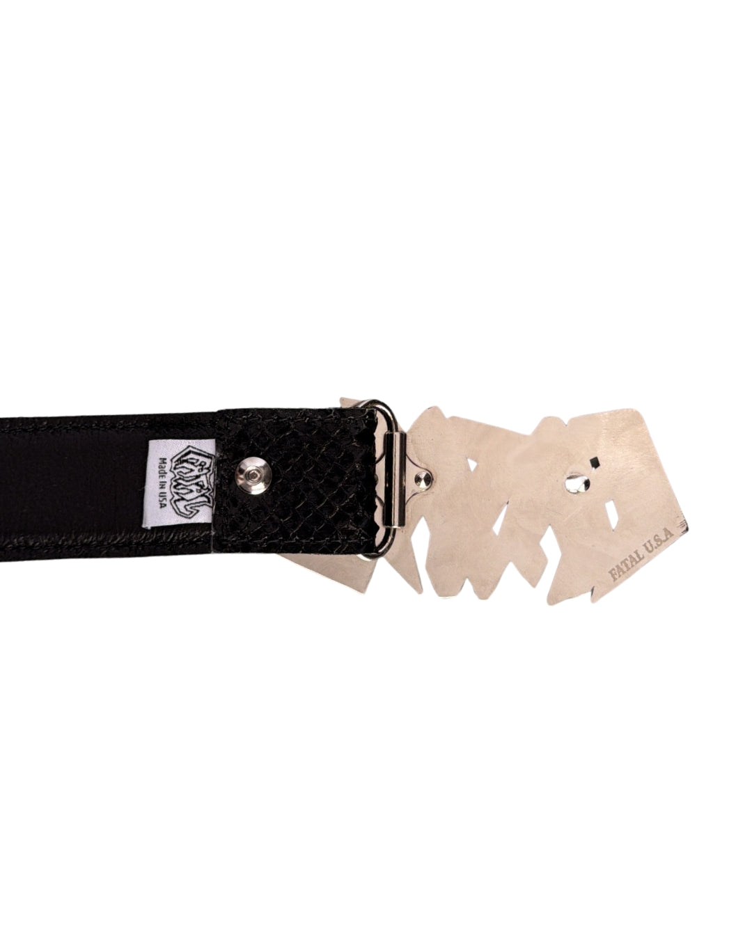 BLACK SNAKESKIN LEATHER BELT