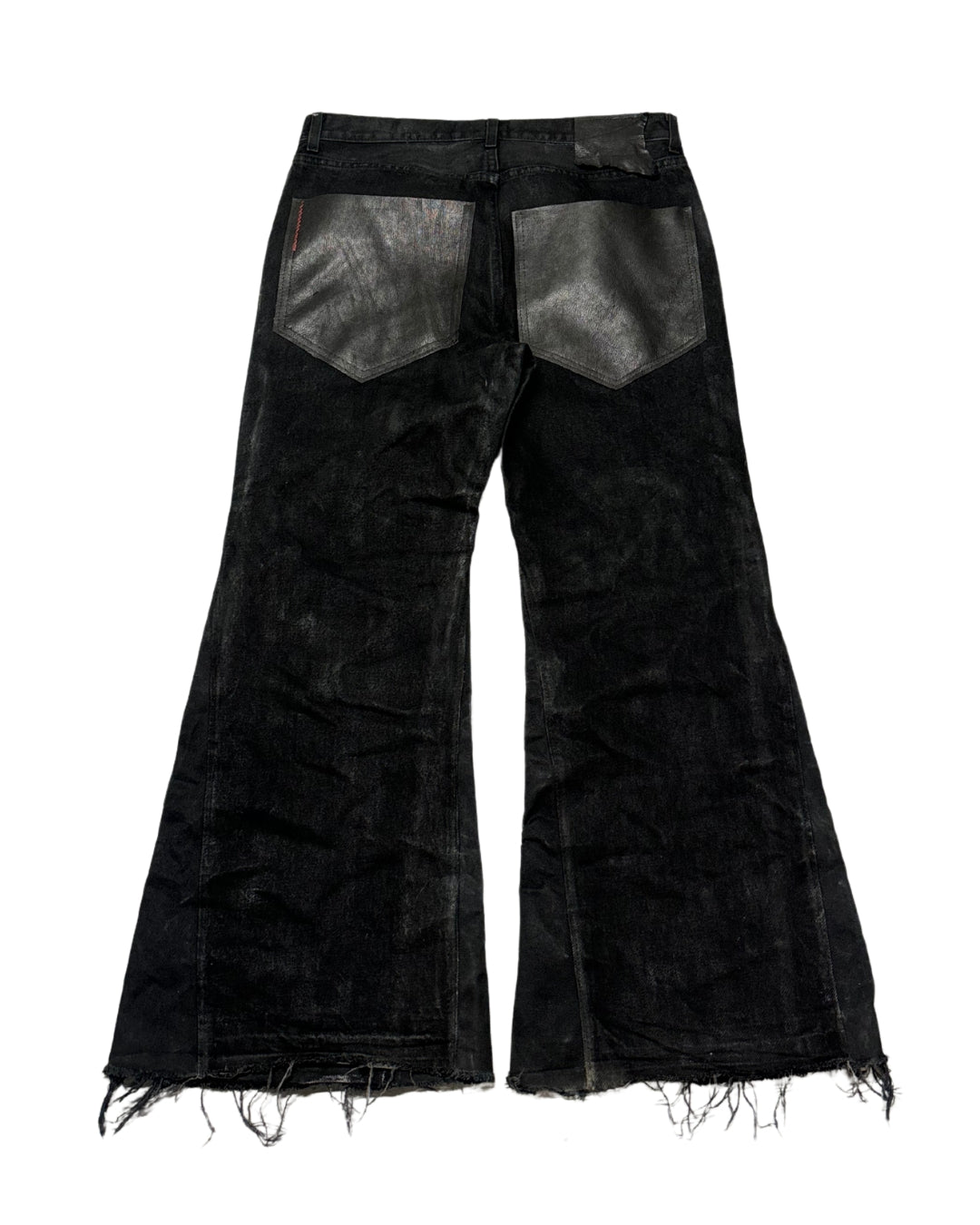 WAXED PATCHED LEATHER DENIM