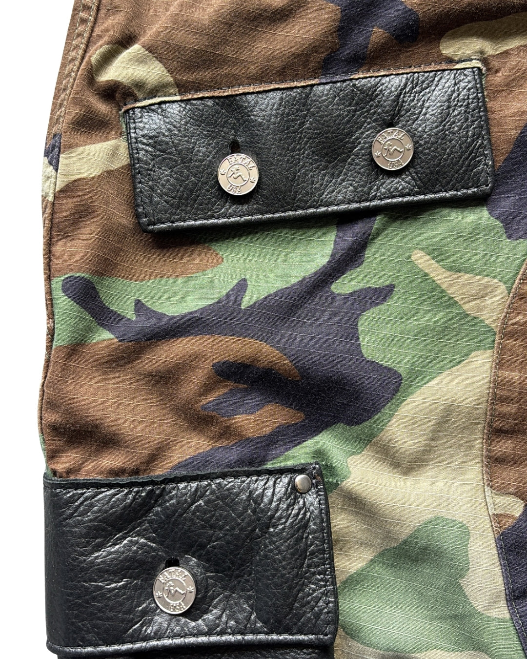 1/1 Reworked Vintage Military Leather Cargo Shorts