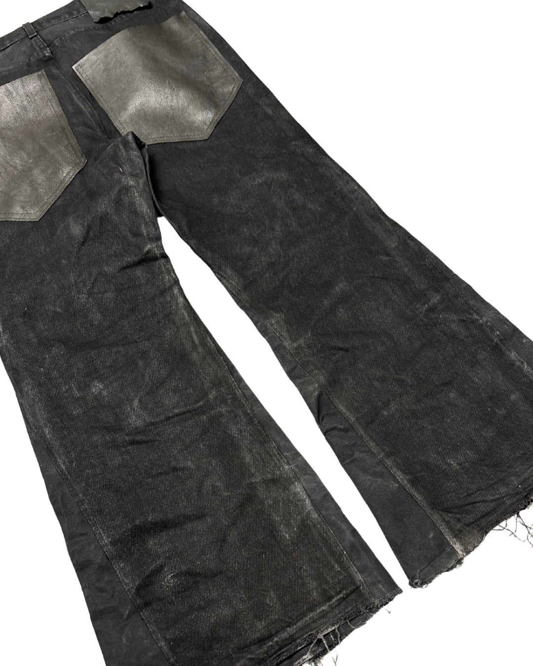 WAXED PATCHED LEATHER DENIM