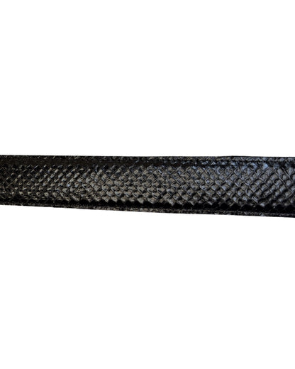 BLACK SNAKESKIN LEATHER BELT
