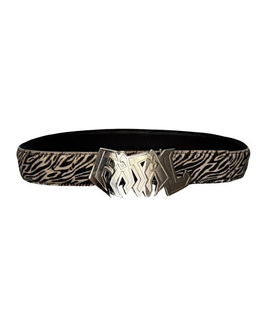 ZEBRA FUR LEATHER BELT