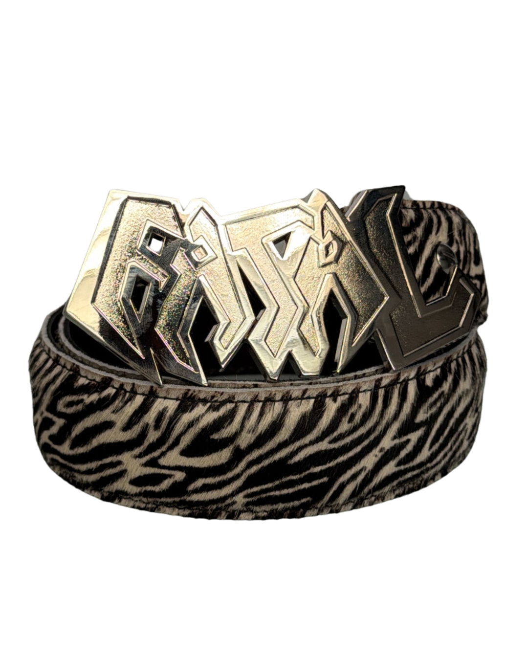 ZEBRA FUR LEATHER BELT