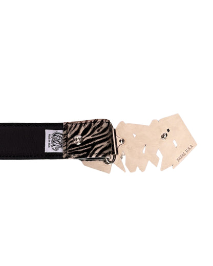ZEBRA FUR LEATHER BELT