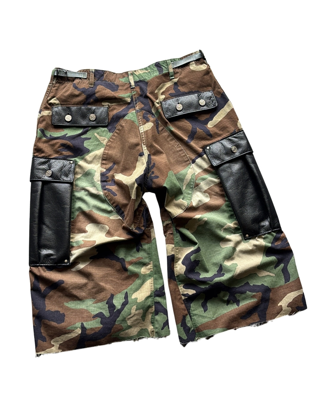 1/1 Reworked Vintage Military Leather Cargo Shorts