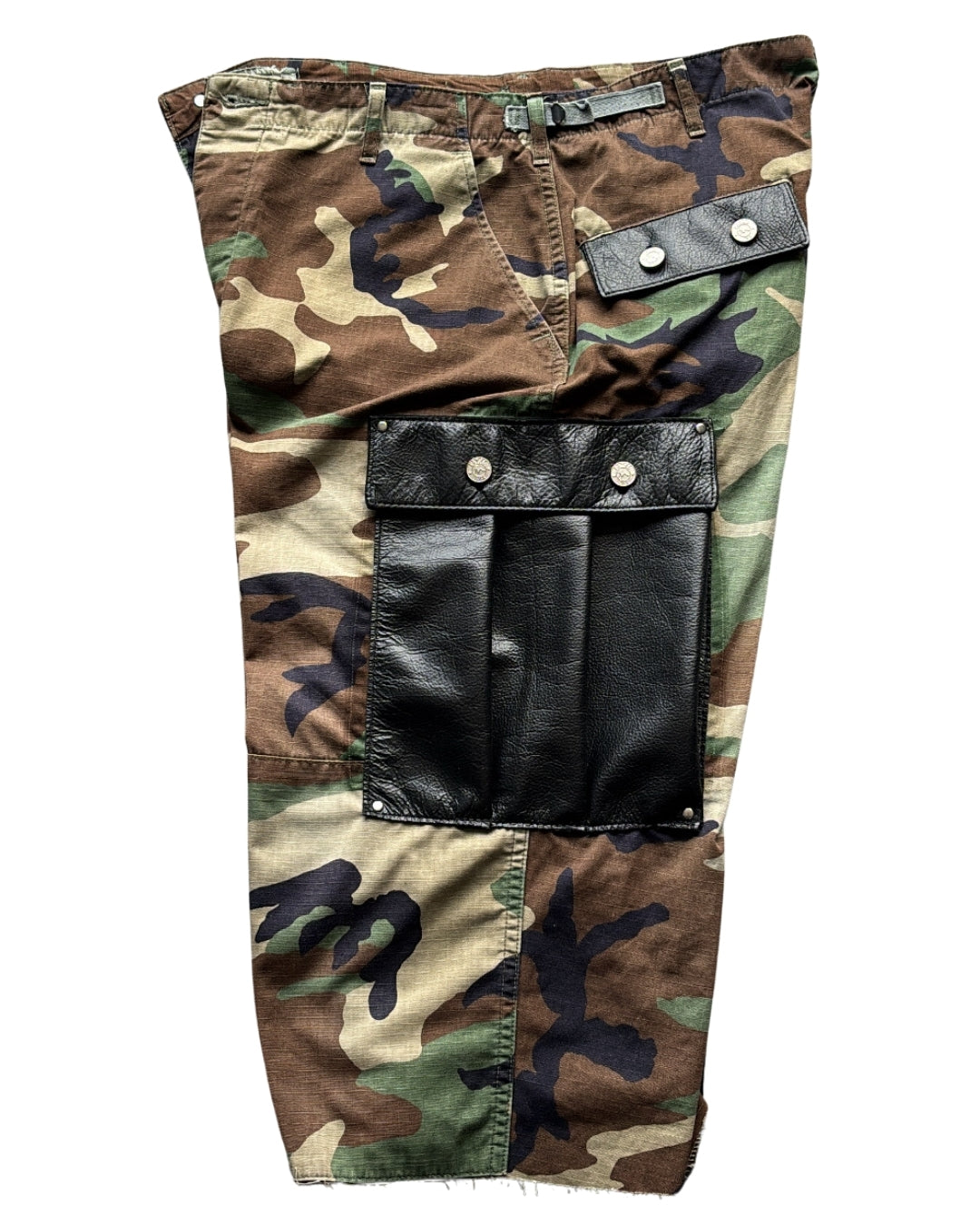 1/1 Reworked Vintage Military Leather Cargo Shorts