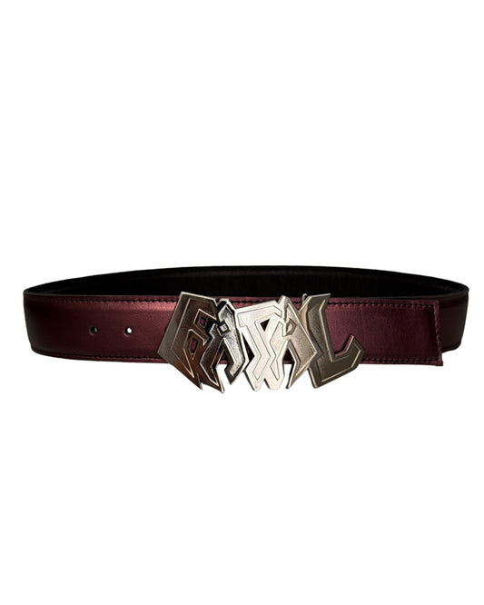 PURPLE METALLIC LEATHER BELT