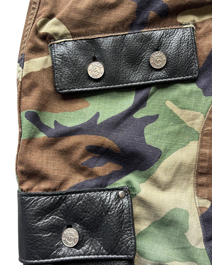 1/1 Reworked Vintage Military Leather Cargo Shorts