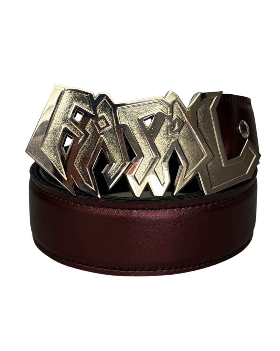 PURPLE METALLIC LEATHER BELT