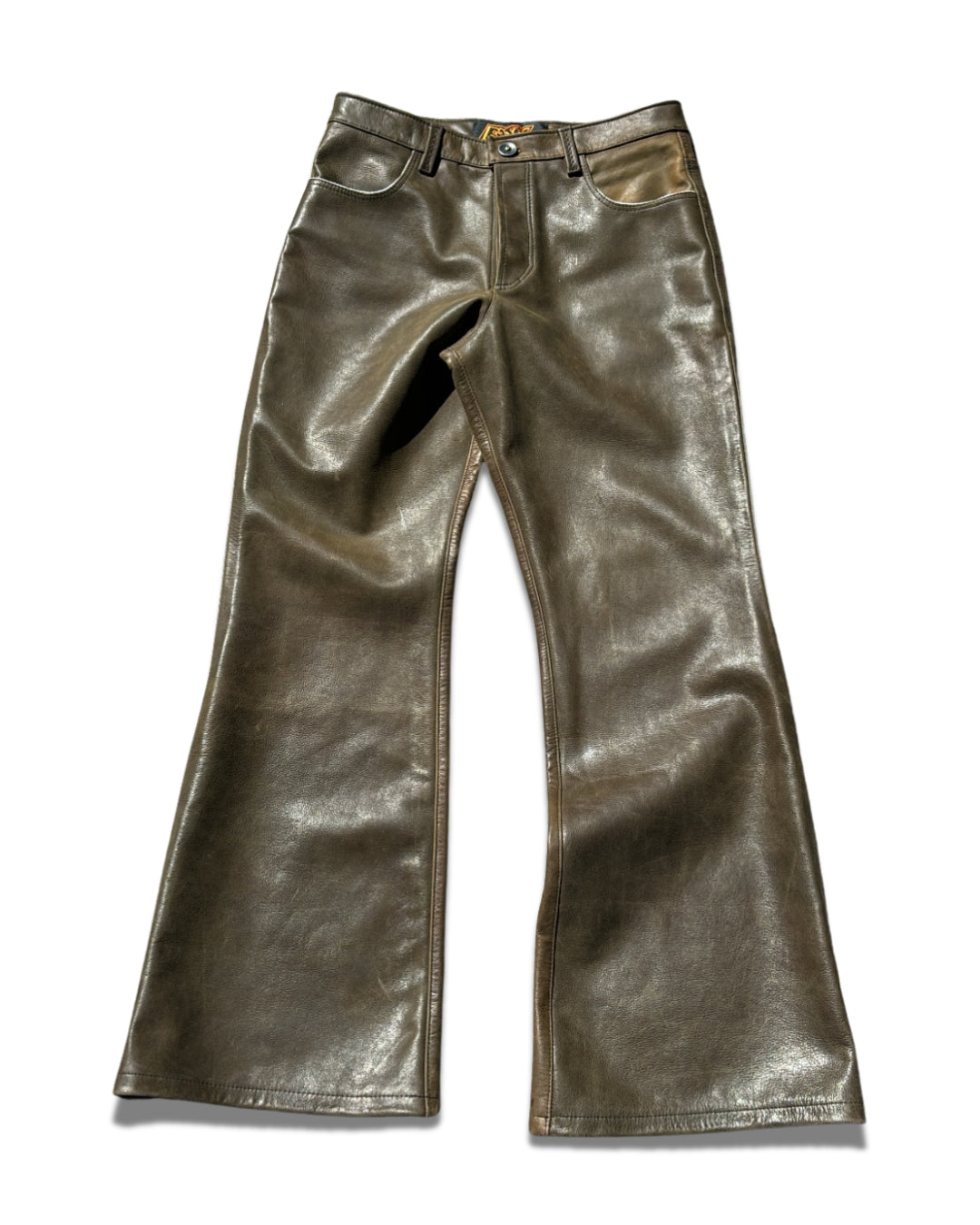 OLIVE LEATHER PANTS
