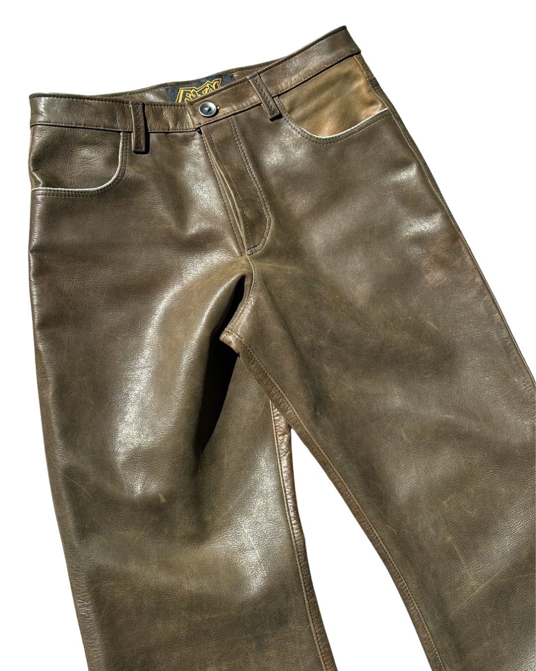 OLIVE LEATHER PANTS