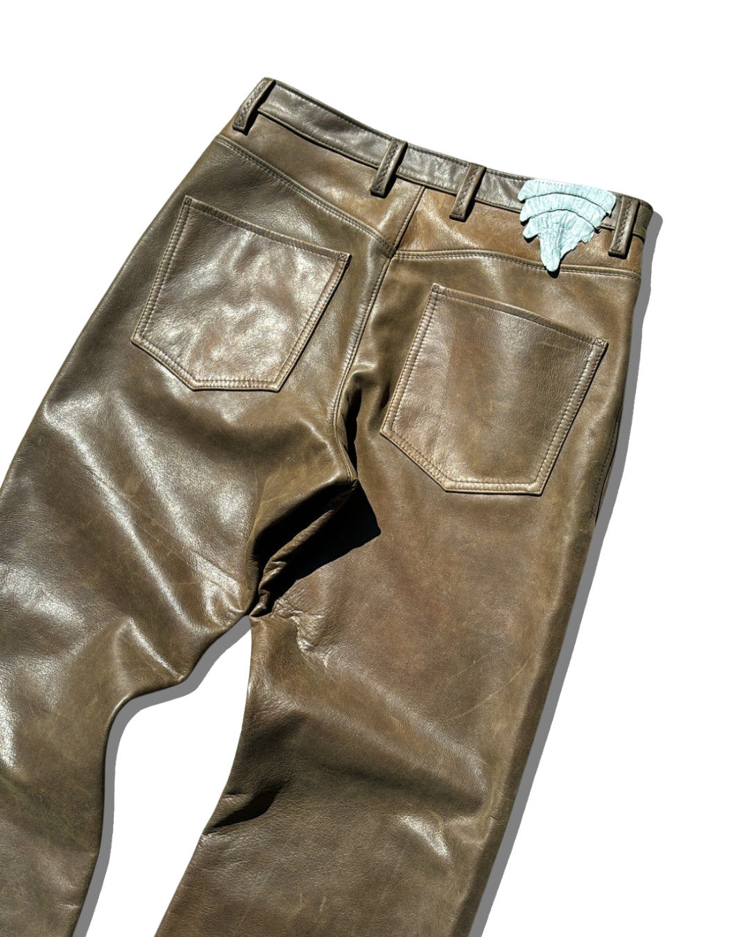 OLIVE LEATHER PANTS