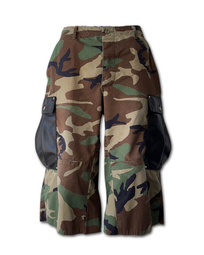 1/1 Reworked Vintage Military Leather Cargo Shorts